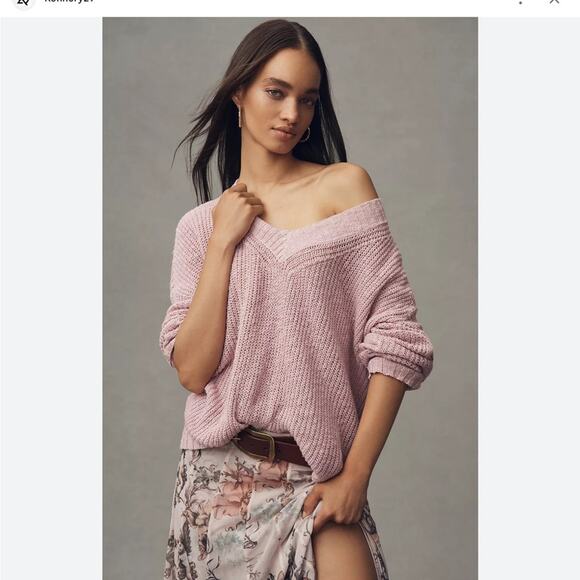 Pilcro Sweaters - PILCRO ANTHROPOLOGIE Lavender Purple Slouchy Vneck Sweater Size M